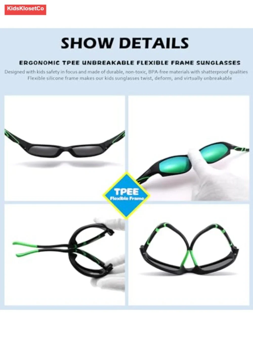 Kids Unbreakable Flexible Polarized Sunglasses UV400 Protection